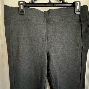 LOFT Charcoal Gray Ponte Pants Pull on Wide Waistband Large 12 14